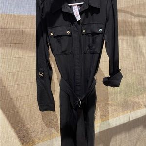 WHBM Twill shirt dress - never worn w/tag/extra button. No rips, tears, stains.